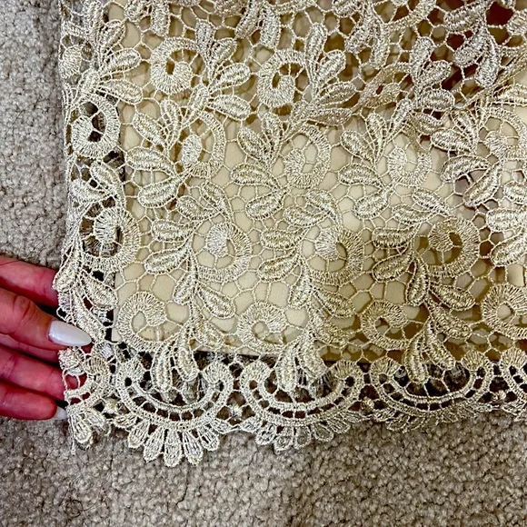 Caché dress, tan and gold color, good condition - Picture 6 of 7